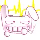 cute kawaii big bunny smiley