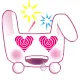 cute kawaii big bunny smiley