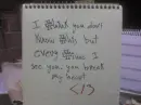 when I see you, you break my < 3