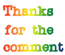 Rainbow text saying thank you 