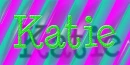 Katie name with stiped background