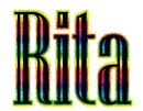Rita (colorful glitter Script)