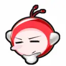 red smiley think