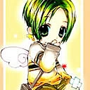 kawaii green haired angel