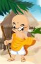 cute kawaii little boy buddhist monk