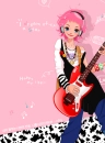 beautiful fashion girl playing the guitar