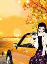  beautiful fashion girl with her car