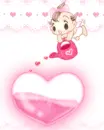 cute little baby watering a heart