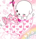 cute kawaii pink puppy