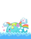 cute kawaii ranbow whale