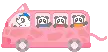 cute kawaii pink panda bus