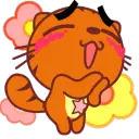 cute kawaii brown kitty flirting