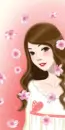 GIRL WITH PINK FLOWERS