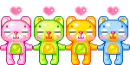 colorful teddies â™¥