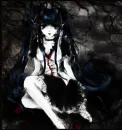 DARK BLUE BACKGROUND ANIME GIRL