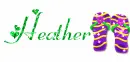 heather - flip flops