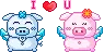 blue and pink