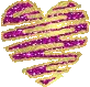purple and gold heart