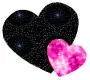 pink and black hearts