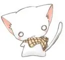 white anime cat
