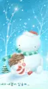 snowman & lil girl love