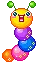 kawaii rainow catepillar