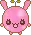 kawaii pink bunny plant