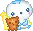 kawaii penguin holding teddy bear