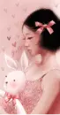 GIRL IN PINK WITH BUNNY