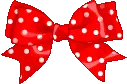 white polka dots bow