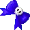 blue skull bow