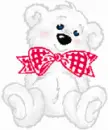 teddy bear with red bow