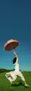 girl running with an umbrella