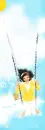 happy girl swinging in the sky