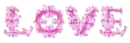 glitter text - love in pink