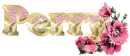 Glitter Gold Glass with Flowers - Perry