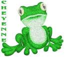 Cheyenne with Green Frog