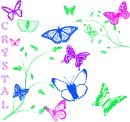 Crystal with Butterflies