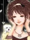 GIRL WITH PUPPY
