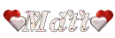 Name in Rose Glitter and Hearts on the Side