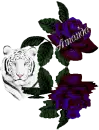 Blue Rose with Tiger Head and Name