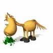 horse eating grass