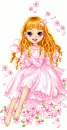 girl with pink flowers
