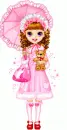 girl with pink umbrella