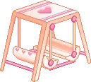 cute kawaii pink swing