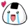 kawaii rice ball heart & tear
