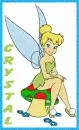 Tinkerbell sitting on Mushroom with Crystal