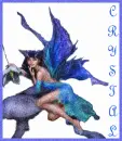 Blue Fairy holding Flower with Crystal