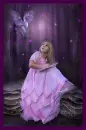 girl - girl and purple dragon