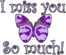 I miss you so much (purple glitter butterfly)
